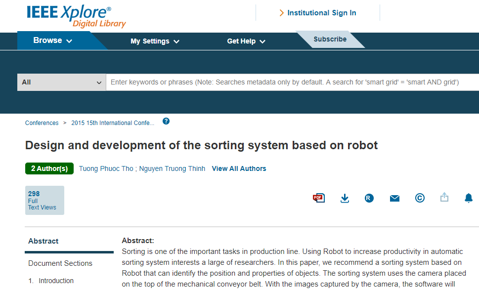 Design and development of the sorting system based on robot